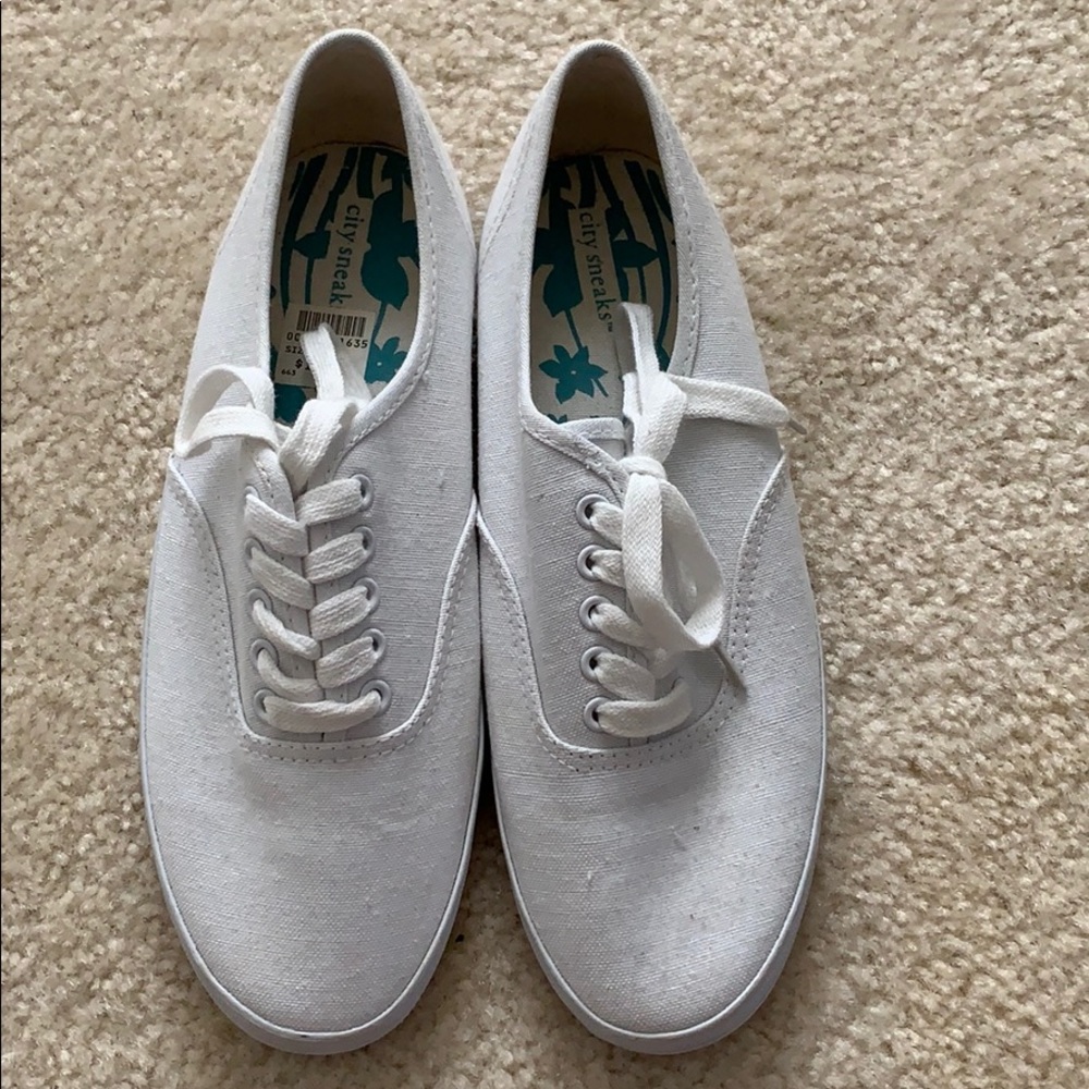 White casual sneakers